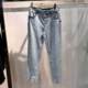 The label has been removed - the brand removed the stretch spring and autumn casual micro-flare denim trousers