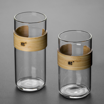 Japanese-style glass teacup Large-capacity personal cup Household heat insulation and anti-scalding ring-brewed tea cup Office drinking cup