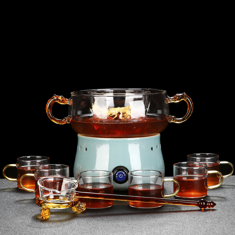 RenXin glass steam boiling tea pot cooking automatic tea stove'm electric teapot TaoLu household utensils suits for