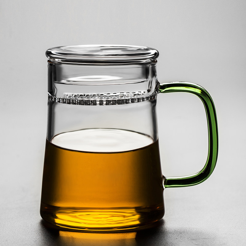 Office Glass Filter Green Tea Cup Special Crescent Water Cup Transparent Home Creative Day Style Tea Cup Large Capacity