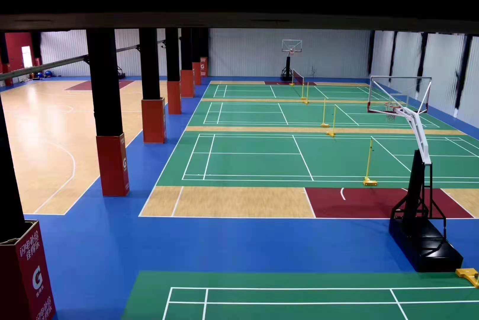 Sports floor stickers elastic non-slip PVC fitness dance room plastic floor table tennis basketball badminton court indoor