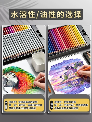 Водорастворимый художественный карандаш, профессиональный детский комплект, 48 цветов, 24 цветов, ручная роспись, 72 цветов, подходит для начинающих