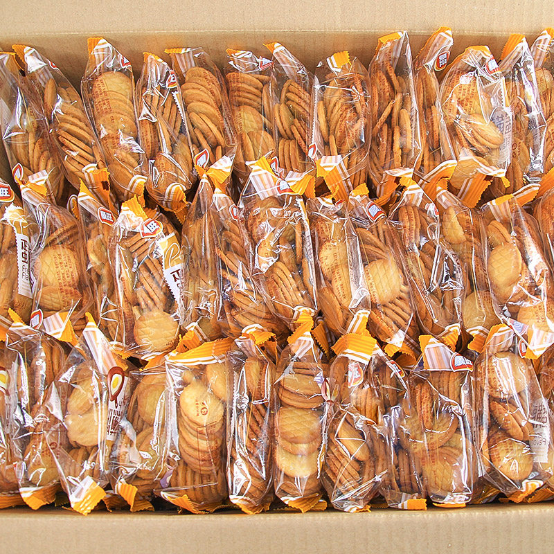 Small package snack crust packed with 8 kg bulk egg small round cake snow - flake raw material