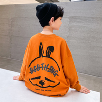 Boys clothes spring clothes 2021 New Tide childrens clothes foreign style T-shirt middle school children Spring and Autumn base shirt coat