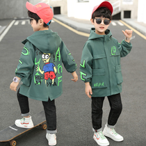  Childrens clothing boys spring jacket 2021 new childrens spring and autumn western windbreaker Korean handsome boy jacket trend