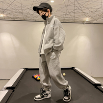 Childrens clothes boys in spring and autumn handsome casual clothes two pieces of boys in autumn sportswear