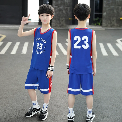 Баскетбольная форма, жилет, комплект, быстросохнущая спортивная летняя одежда для мальчиков, подходит для подростков, в западном стиле