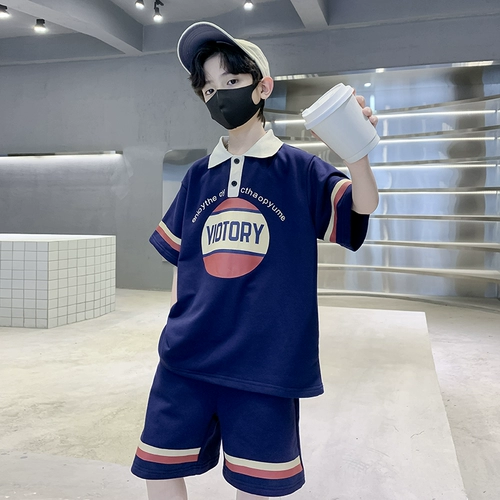 Детская летняя одежда, летний спортивный комплект для мальчиков, коллекция 2023, подходит для подростков, короткий рукав