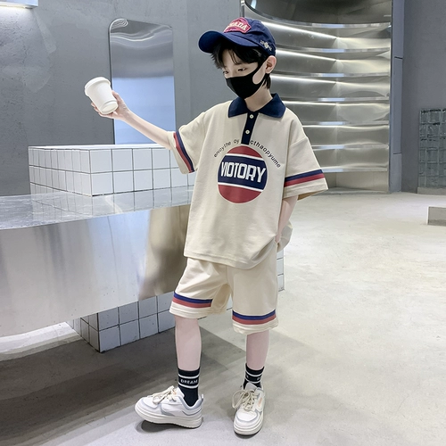 Детская летняя одежда, летний спортивный комплект для мальчиков, коллекция 2023, подходит для подростков, короткий рукав