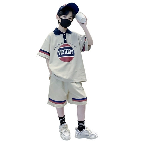 Детская летняя одежда, летний спортивный комплект для мальчиков, коллекция 2023, подходит для подростков, короткий рукав