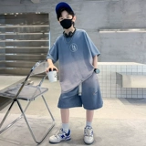 Детская летняя одежда, летний тонкий комплект для мальчиков, подходит для подростков, короткий рукав