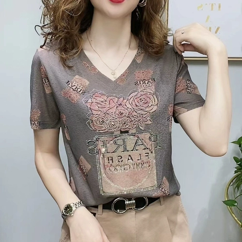 Летняя вместительная и большая брендовая футболка с коротким рукавом для матери, короткий рукав, оверсайз, большой размер