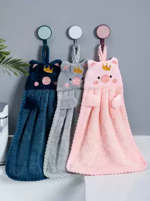 Handle towel can be hung kitchen lazy rag housework cleaning children's towel absorbent does not lose hair dishcloth handkerchief
