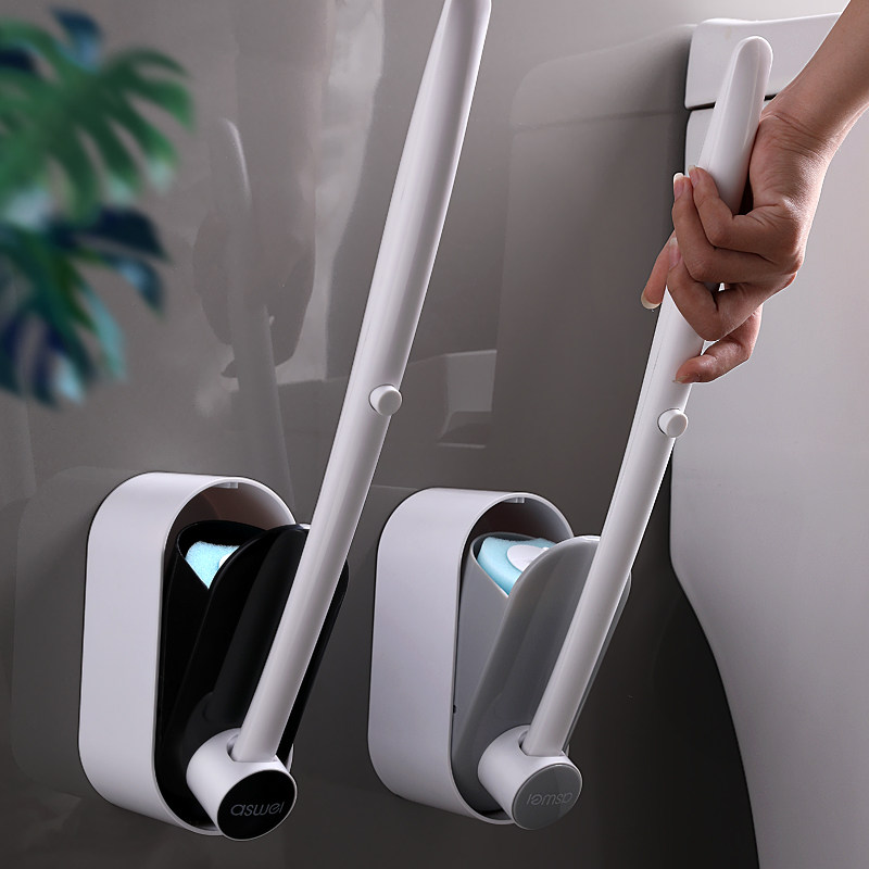 Disposable toilet brush no dead corner household toilet cleaning brush replacement head wall dressing room set artifact