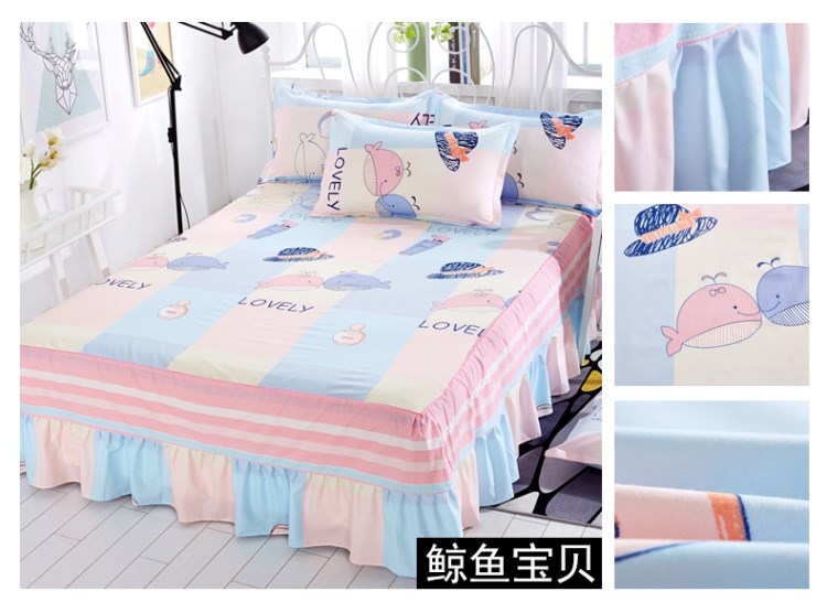 Bụi phủ giường bao gồm giường Zhuo váy cotton chống trượt bụi che phủ vải bụi không giường đuôi váy mùa hè châu Âu - Váy Petti ga giường viền ren