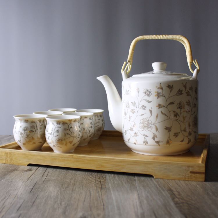 Cool large household ceramics jingdezhen tea kettle suit Chinese girder pot of cold water with a large capacity cups