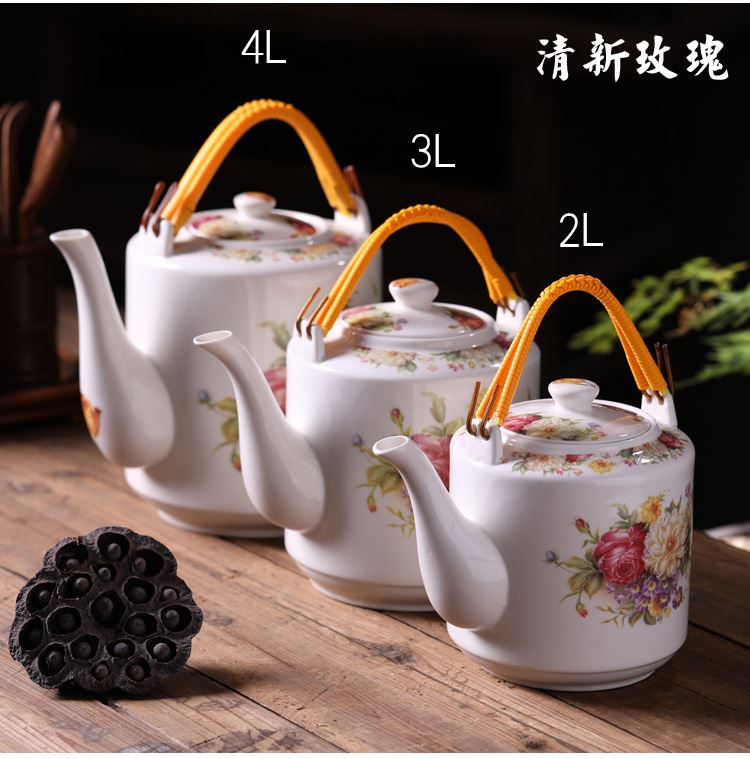 The large capacity of jingdezhen ceramic tea set The teapot teacup Chinese style household of Chinese style cool water cold water girder of blue and white