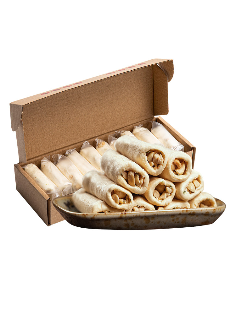 Fuzhou Specialty Peanut-Filled Maltose, Old-Fashioned Handmade Original Flavor Ding Ding Maltose, Nostalgic Childhood Snacks