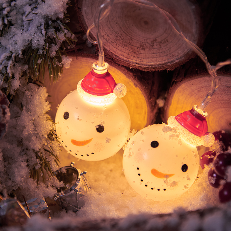 Snowman Christmas Tree Festival Little Colored Lights Flashing Lights Girls Hearts Rooms Décor Bedroom Arrangement Nets Red Stars Lights-Taobao