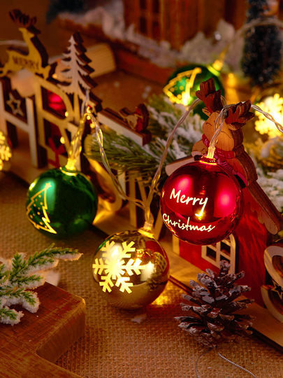 Christmas decorations, small colored lights, flashing lights, string lights, stars, Christmas tree decorations, pendants, star lights, atmosphere lighting