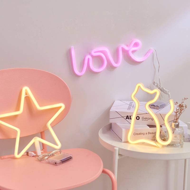 Net red ins neon light with room decoration bedroom layout creative led small color light flashing light string Light Star Lighting