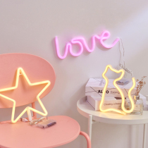 Net celebrity ins neon light with room decoration Bedroom layout Creative led small colorful lights Flashing lights string lights Star lighting