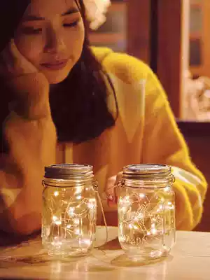 Solar Mason bottle lamp small Lantern string net red room decoration romantic outdoor waterproof courtyard star lamp