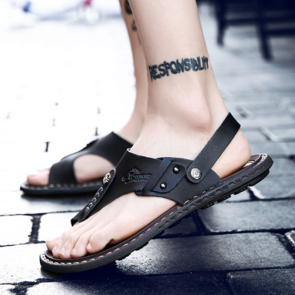 Summer 2019 new extra large size sandals men 45 beach casual flip-flops 46 men's shoes Korean trend sandals