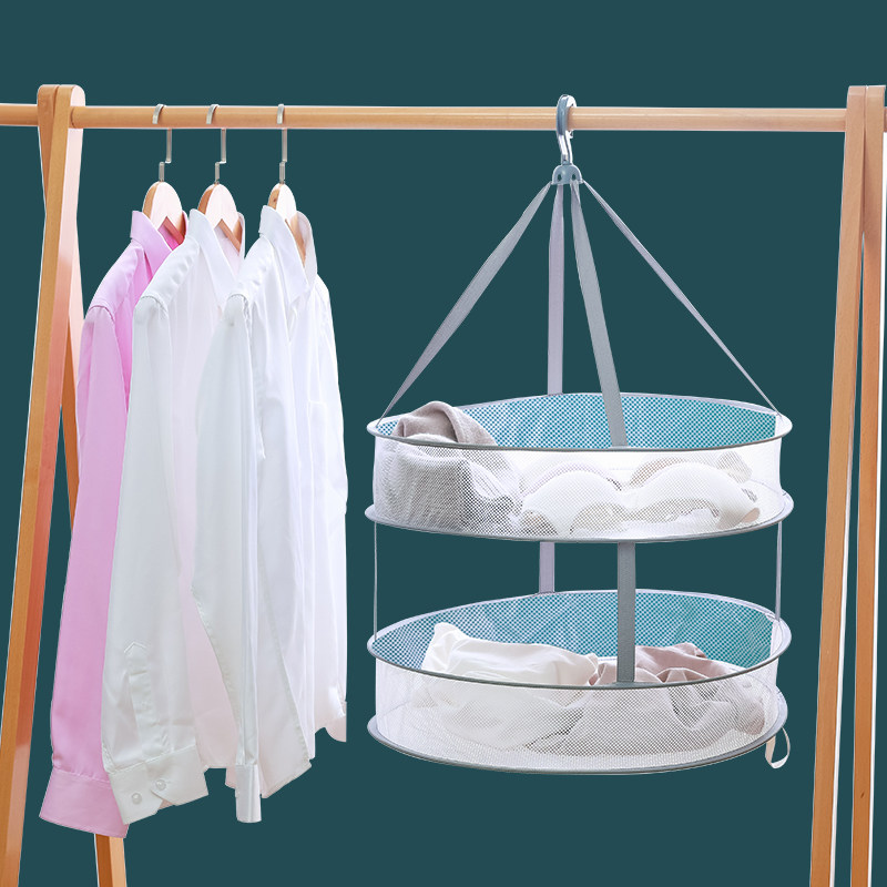 Drying basket knit shirt drying net drying net clothes mesh pocket household socks artifact sweater special cardigan rack