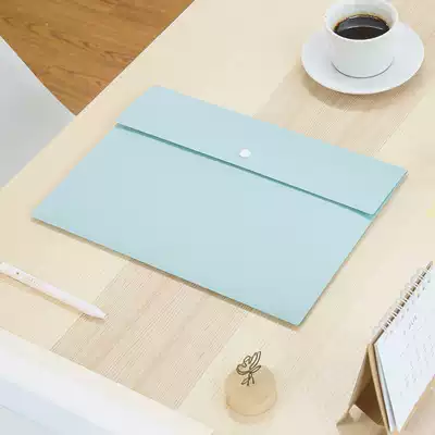 Del Lotsu color A4 file kit file bag student test paper clip Button office sorting information bag