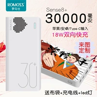 ROMOSS Luoma Shi Po 30000 mA sạc nhanh phí sense8 + phí đèn flash bi 9V2A Universal Mobile hàng loạt điện thoại di động nhanh chóng phụ trách mô hình tùy chỉnh biểu tượng chữ - Ngân hàng điện thoại di động sạc dự phòng oppo