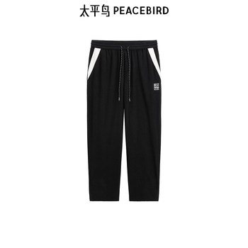 Peacebird Men's Pants Men's Trendy Brand Straight-Leg Patchwork Casual Pants Winter New Sports Pants Trendy B2Gme4528