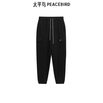 Peacebird Men's Pants Men's Trendy Brand Tapered Loose Casual Jogger Fleece-Lined Workwear Casual Pants B2Gle4188