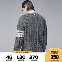 Taiping bird mens round neck sweater mens Korean version of the trend simple fashion Sven mens sweater color warm