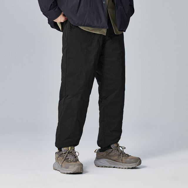 PEACEBIRD Men's Winter Style ໃຫມ່ Calabash Quilted Leg Down Pants Fashionable warm Embroidered Casual Pants