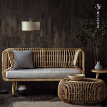 Balcony Fujii Chair Sofa tea table Composition single Indonesian rattan rattan Composition Sofa Combined Trio Trio Living Room Real Rattan Sofa