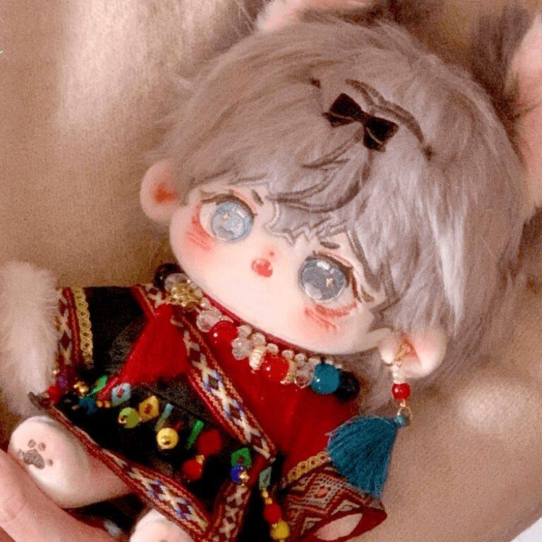 棉花娃娃/毛绒玩具娃衣 20厘米新中式藏服娃衣无属性双色套装棉花娃衣民族风通用送礼常服