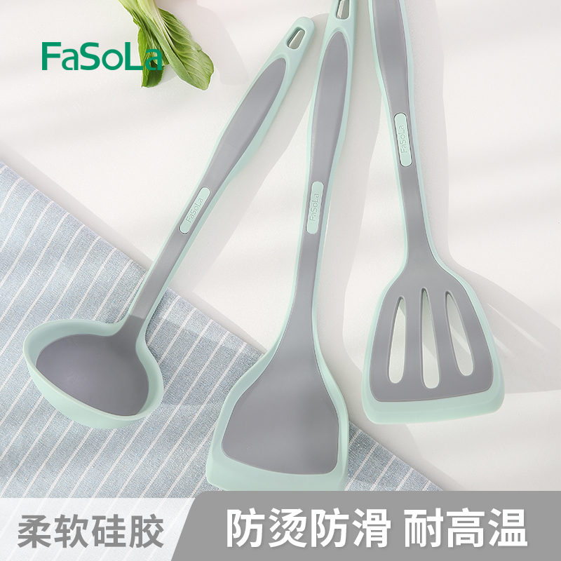 FaSoLa硅胶铲子家用炒勺不粘锅专用炒菜硅胶锅铲不伤锅食品级厨具 Изображение 1