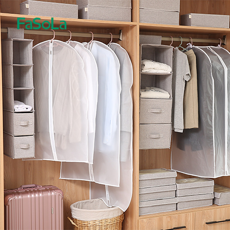 FaSoLa quilt holding bags for household clothes dust cover transparent hanging large waterproof and moisture-proof suit suit