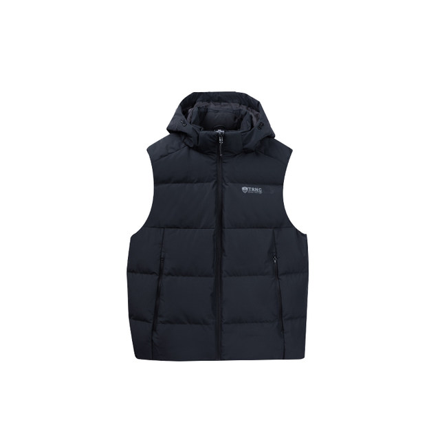 361 Degree Men's Removable Hood Down Vest 2024 Winter New Warm Vest Men's Sports Down Vest