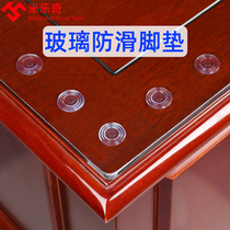 Desktop tempered glass rubber pad fixed rubber pad table anti-slip suction pad high permeability anti-collision pad spacer