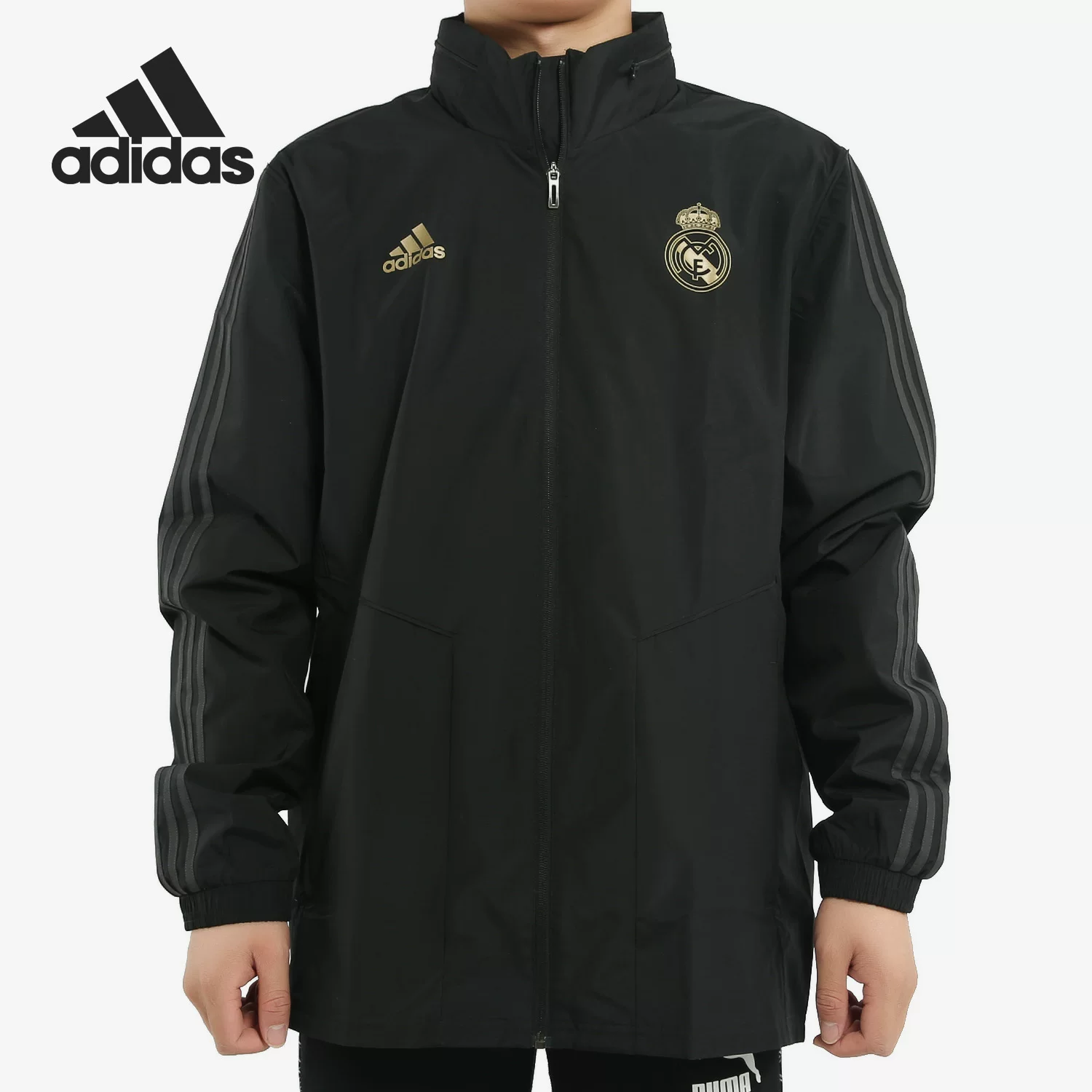 Куртка-ветровка для повседневной футбольной формы Real Madrid, тканевая куртка с логотипами DX7855