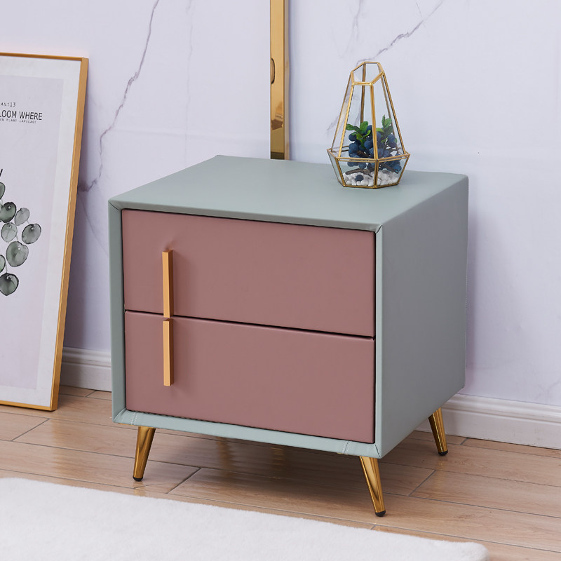 Nordic Solid Wood Bed Head Cabinet Modern Minima Small Household Type Bedroom Containing Cabinet Light Lavish Wines Nets Red Lockers