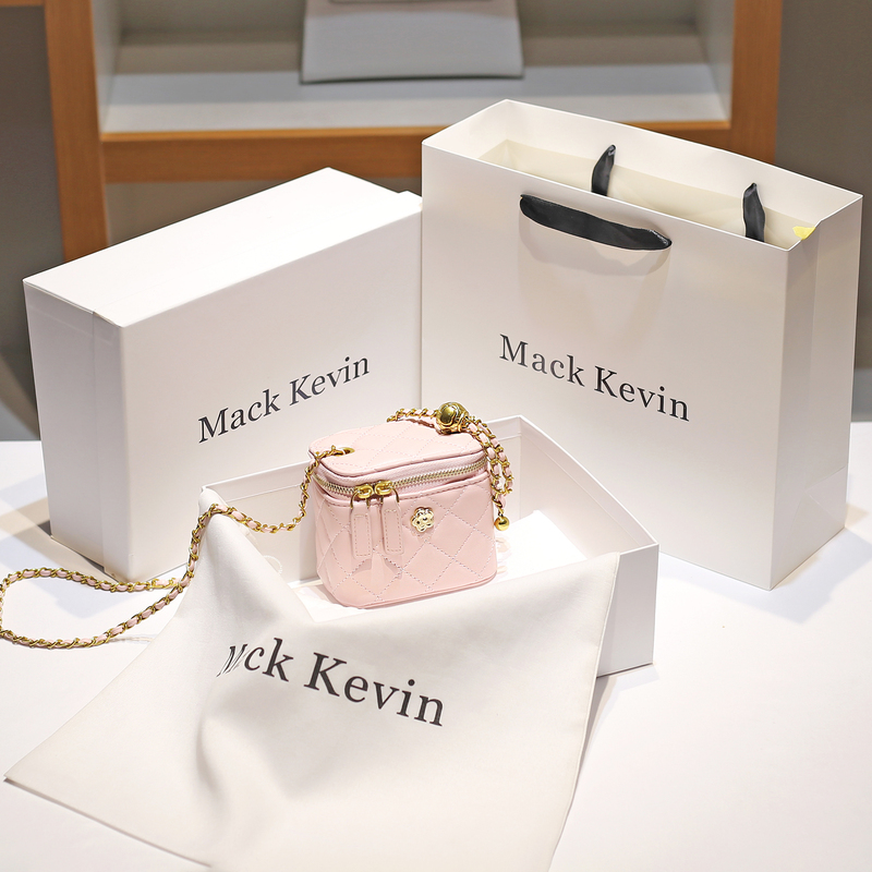 Mackkevin Box Bag, Small Chanel-Style Gold Chain Bag for Women, High-End Quilted Crossbody Mini Bag