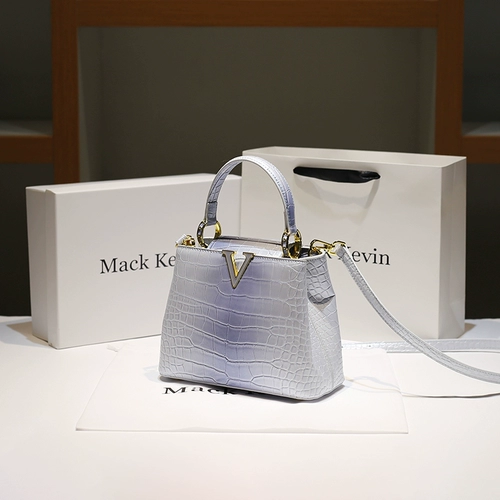 Небольшая сумка через плечо, Гонконг, из натуральной кожи, градиент, крокодиловый принт, премиум класс