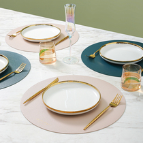 Leather Net Red placemats premium table heat insulation mat simple modern round Western placemat waterproof and oil-proof restaurant