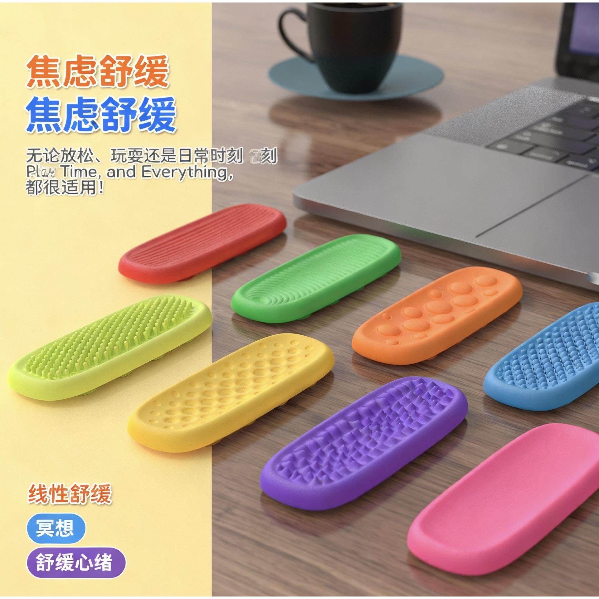 Sensory Stone Adhd Focus Aid New Product Sensoryfidgettoys Silicone Stress Relief Toy for Restlessness and Hyperactivity