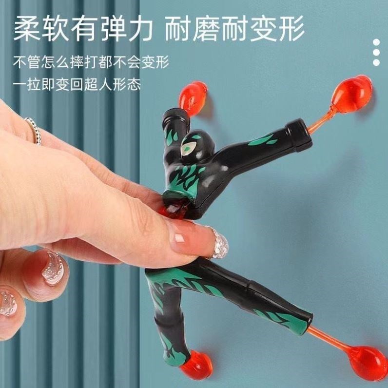 壁登りアーティファクト スパイダーマン宙返り 子供用おもちゃ 粘着壁掴み 小さな男を転がせる スパイダーマン 粘着マン