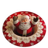 Рождественский трехмерный задерживающий грязь ковер для гостиной, мультяшный праздничнный коврик