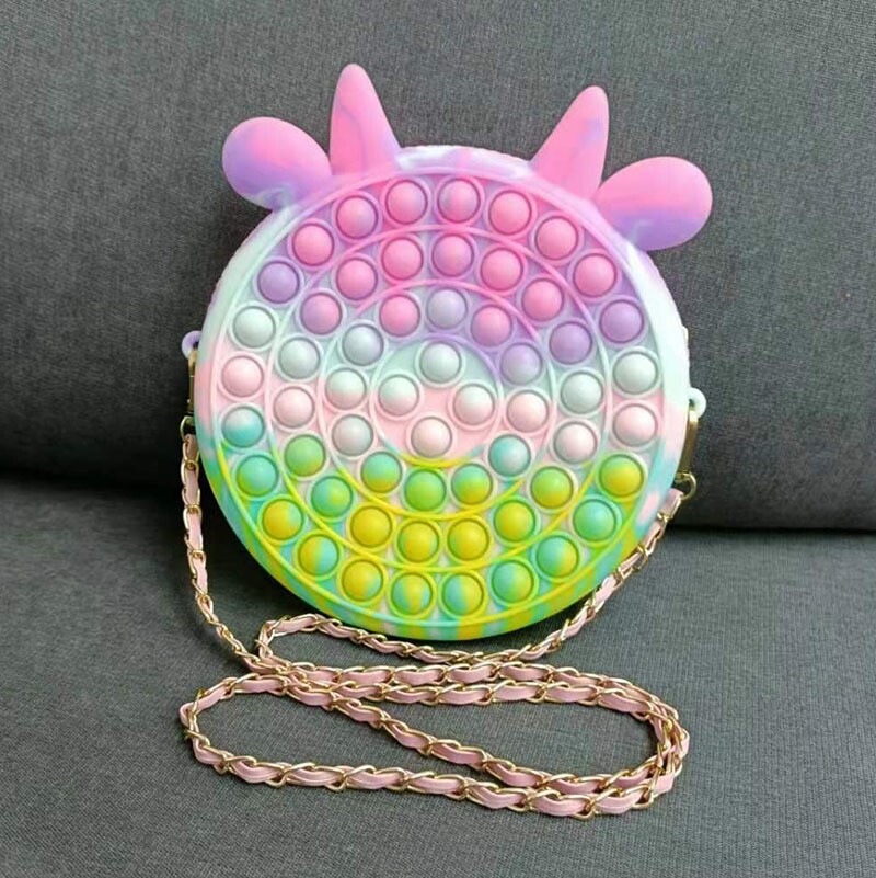 Креативные игрушки для детей 彩虹硅胶手指按按泡泡乐popit玩具大灭鼠先锋包包fidget解压神器 Gumahus